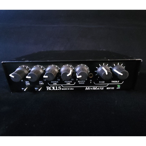 Rolls MX153 DJ MixMate 2 Microphone Mic Line Mixer w/ NO Power Adapter - Works - Picture 1 of 4